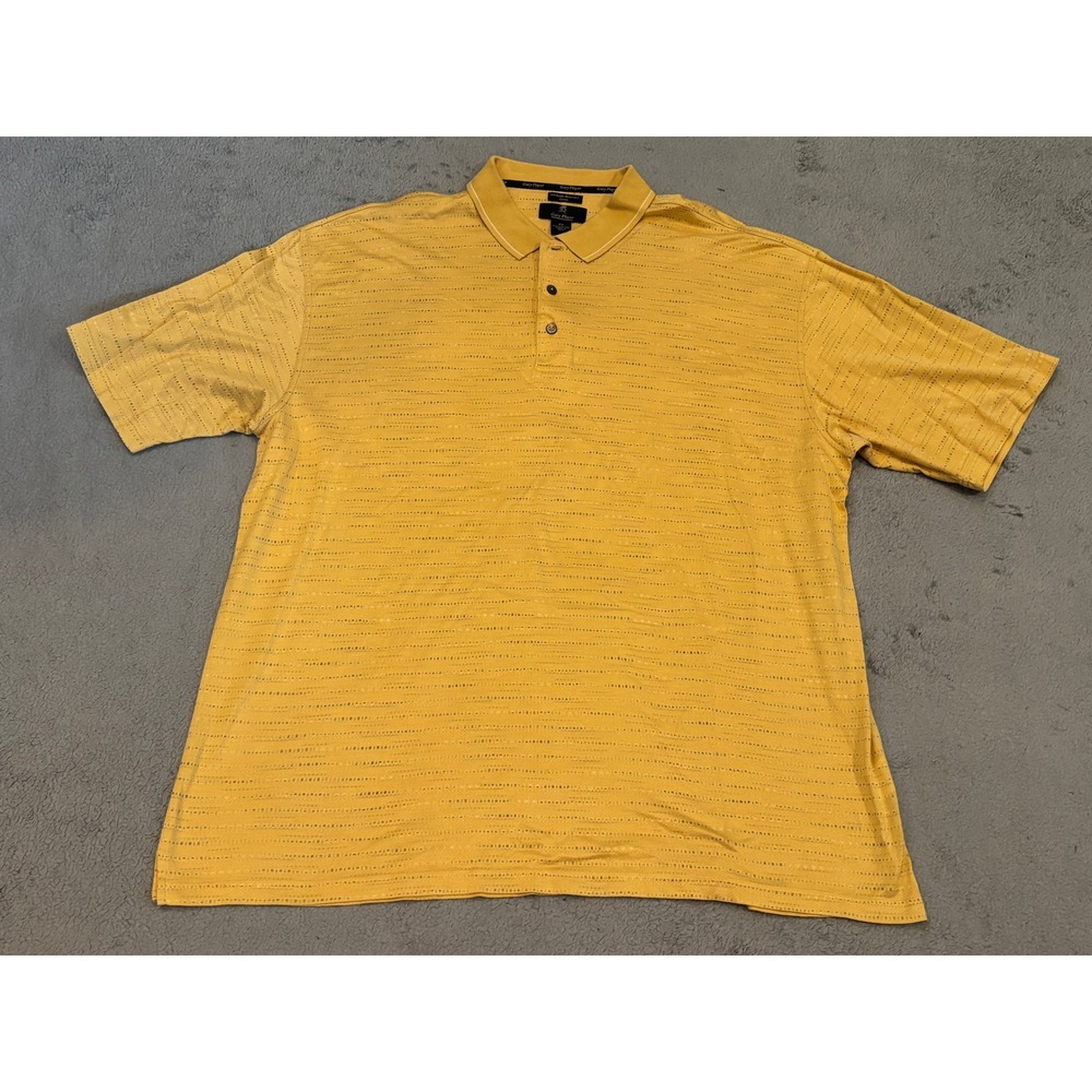 Gary Player Mens 2X Yellow Mercerized Cotton Short Sleeve Polo Shirt Golf Top